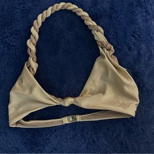 Something Navy Twisted Halter Bra